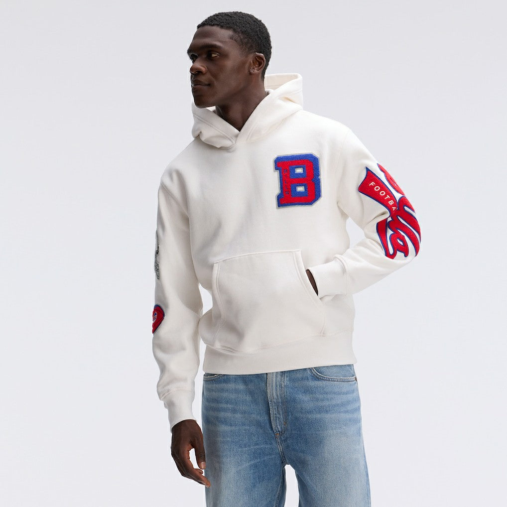 Buffalo Bills IconicFleece Letterman Hoodie Oatmeal | Fanatics