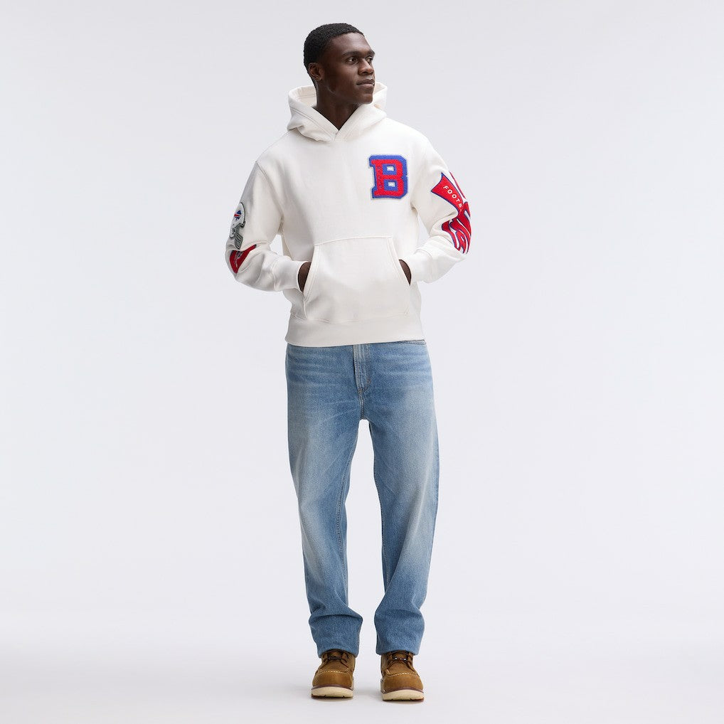 Buffalo Bills IconicFleece Letterman Hoodie Oatmeal | Fanatics