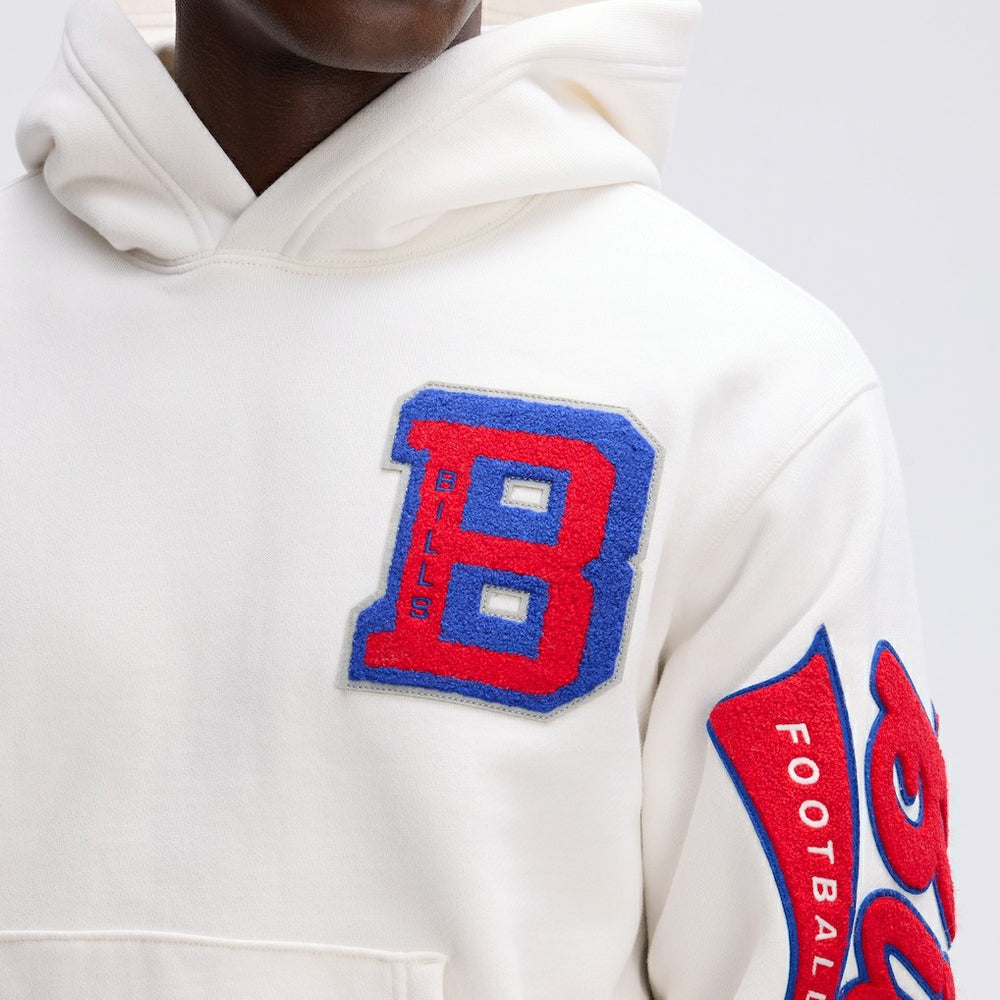Buffalo Bills IconicFleece Letterman Hoodie Oatmeal | Fanatics