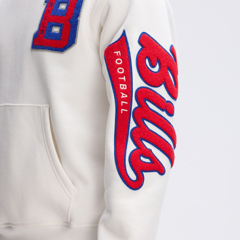 Buffalo Bills IconicFleece Letterman Hoodie Oatmeal | Fanatics