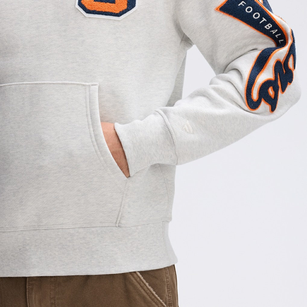 Chicago Bears IconicFleece Letterman Hoodie Heather Gray | Fanatics