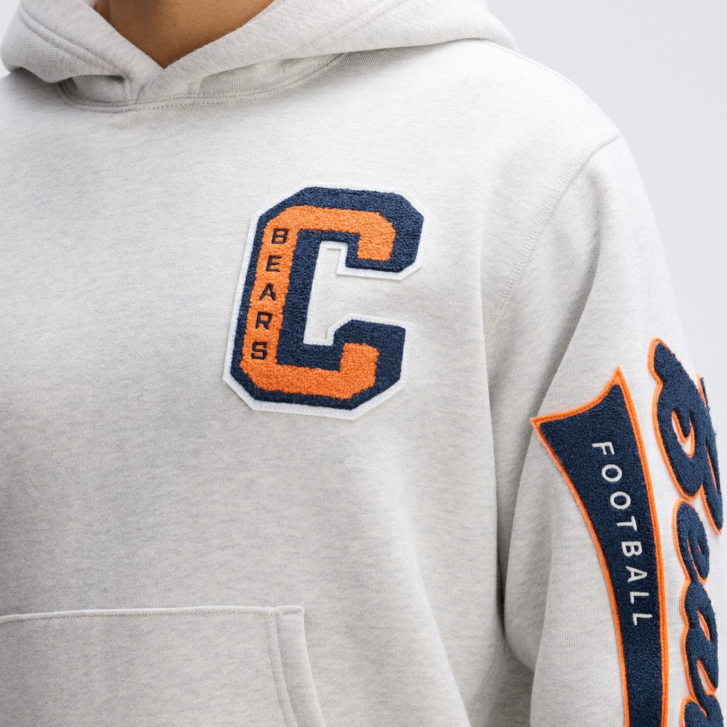 Chicago Bears IconicFleece Letterman Hoodie Heather Gray | Fanatics