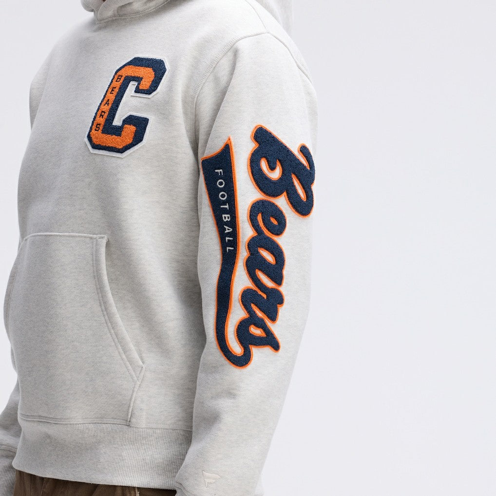 Chicago Bears IconicFleece Letterman Hoodie Heather Gray | Fanatics