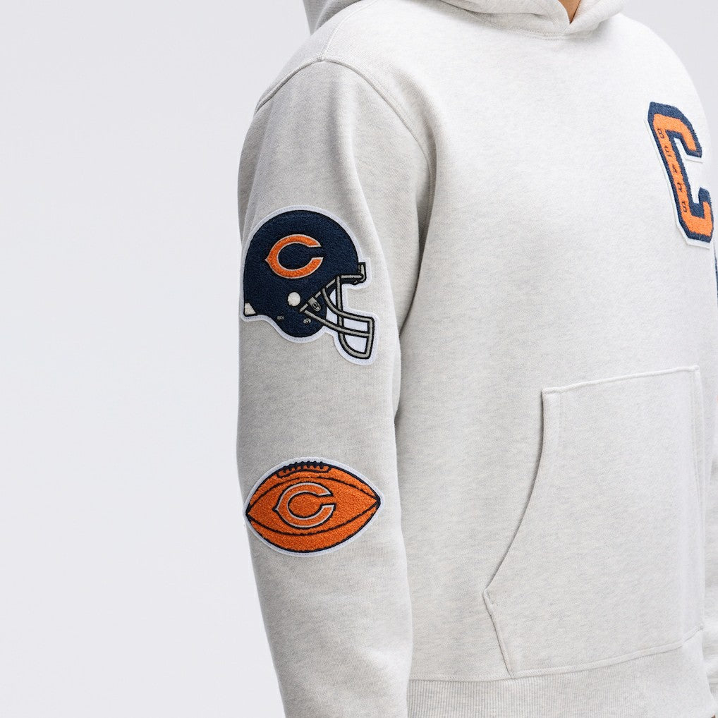 Chicago Bears IconicFleece Letterman Hoodie Heather Gray | Fanatics