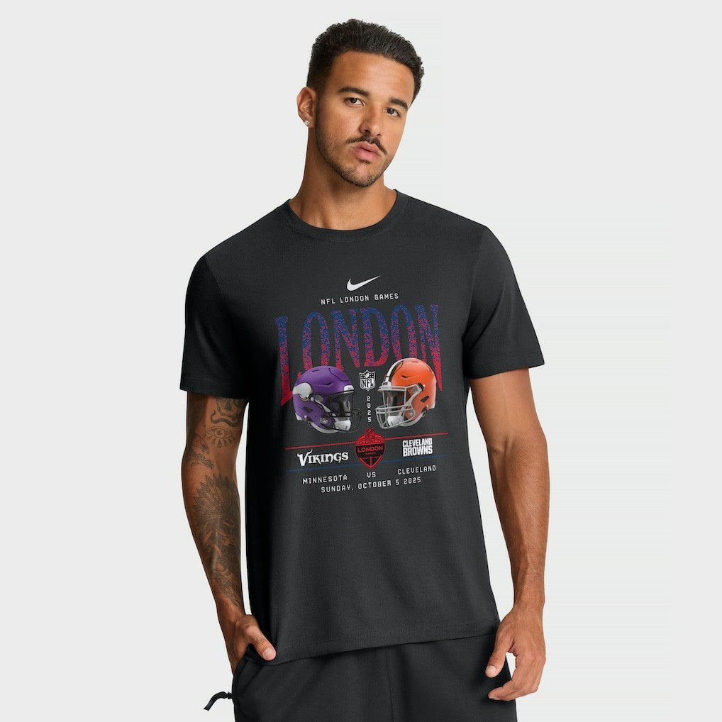 Minnesota Vikings vs. Cleveland Browns International Games London 2025 T-Shirt Black | Nike for Sale