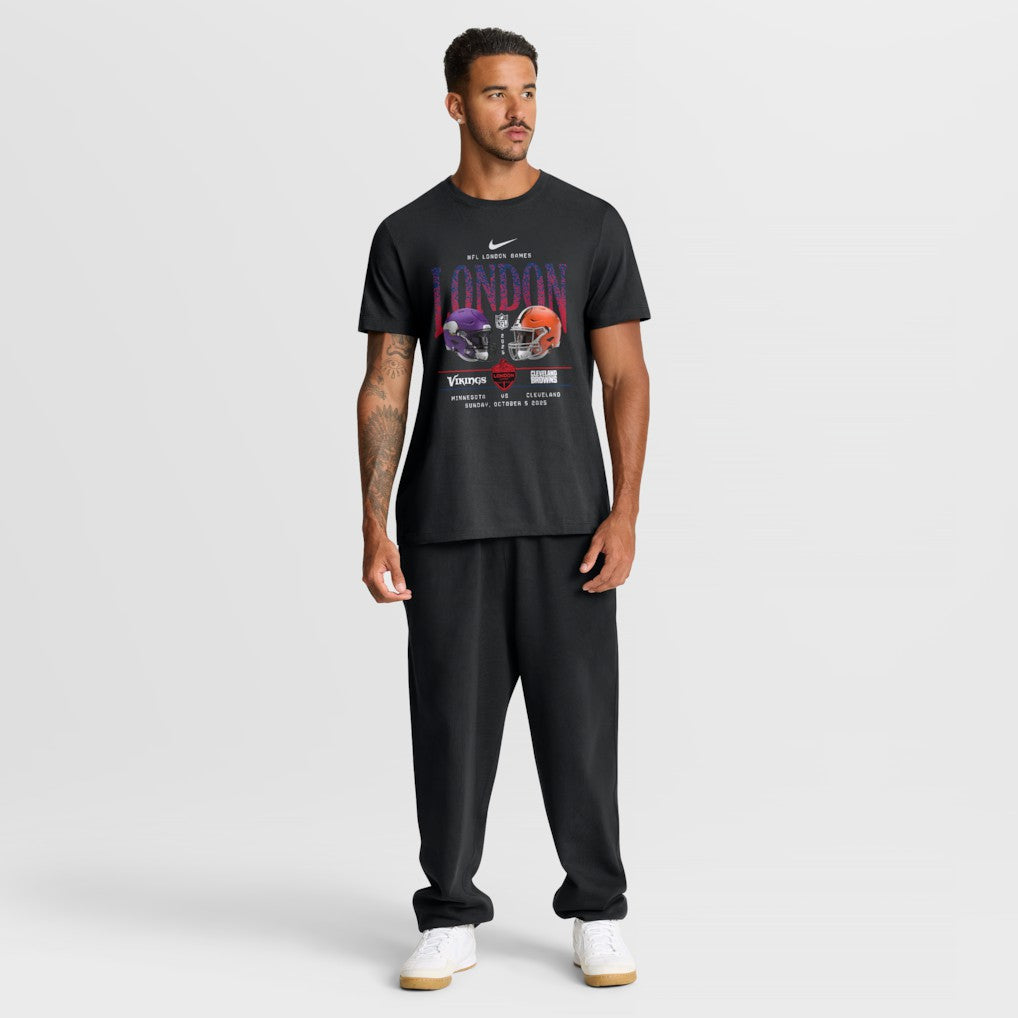 Minnesota Vikings vs. Cleveland Browns International Games London 2025 T-Shirt Black | Nike for Sale