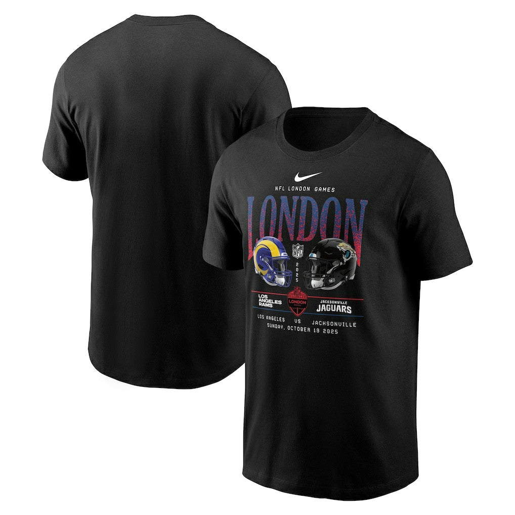 Los Angeles Rams vs. Jacksonville Jaguars International Games London 2025 T-Shirt Black | Nike for Sale