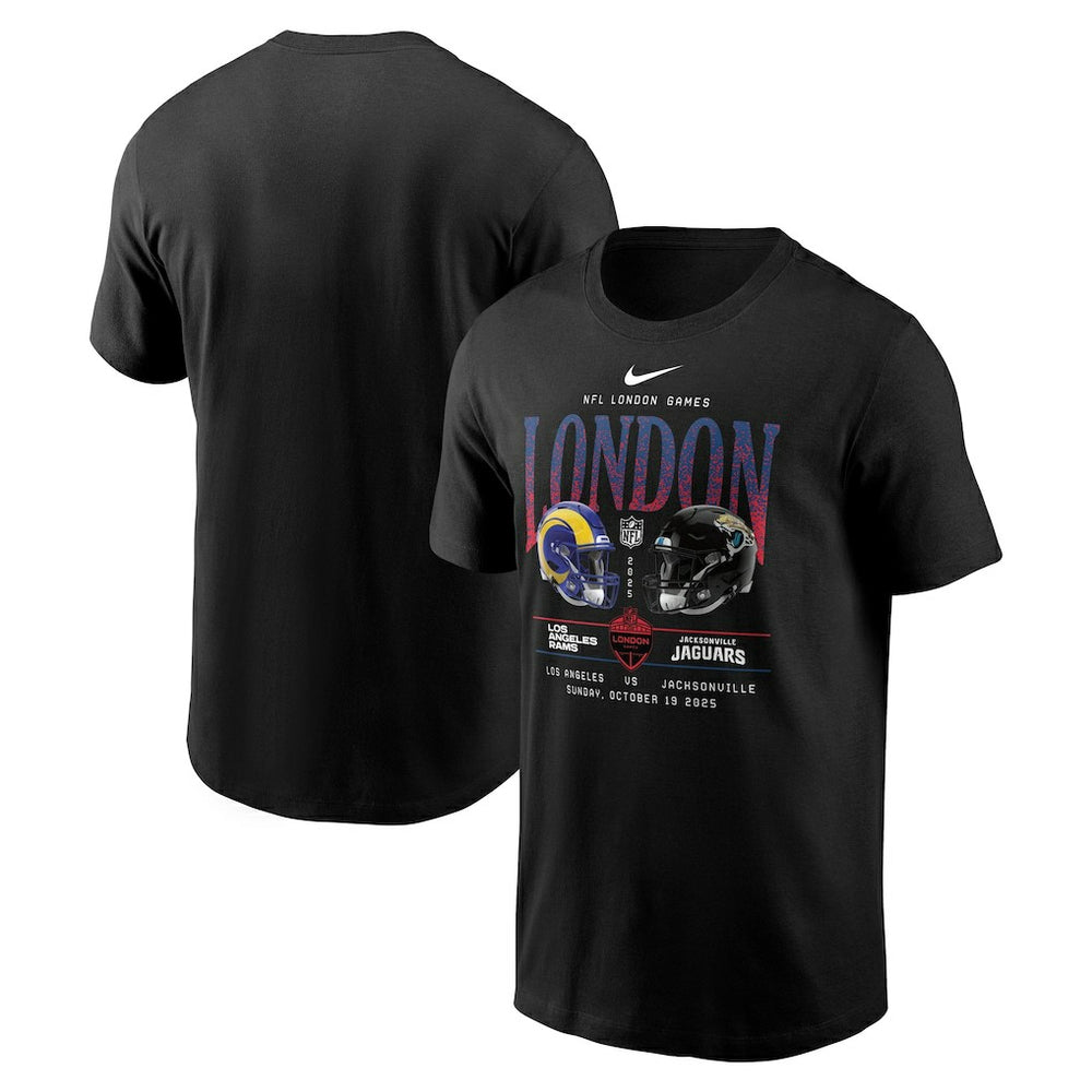 Los Angeles Rams vs. Jacksonville Jaguars International Games London 2025 T-Shirt Black | Nike for Sale