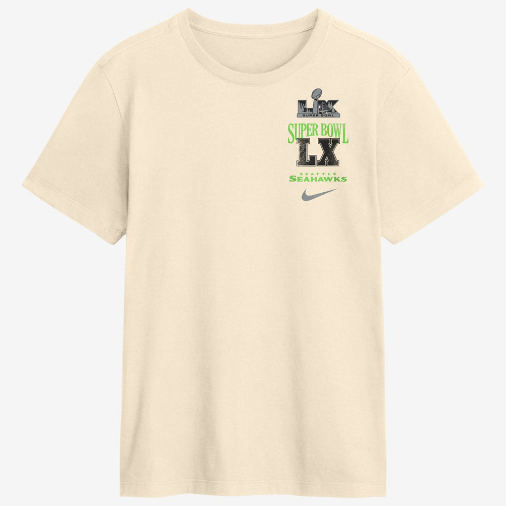 Seattle Seahawks Super Bowl LX Champions Long Ball T-Shirt Natural | Nike for Sale