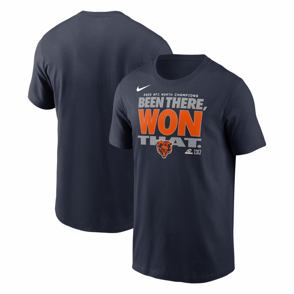 Chicago Bears 2025 NFC North Division Champions Locker Room Trophy Collection T-Shirt Navy | Nike for Sale