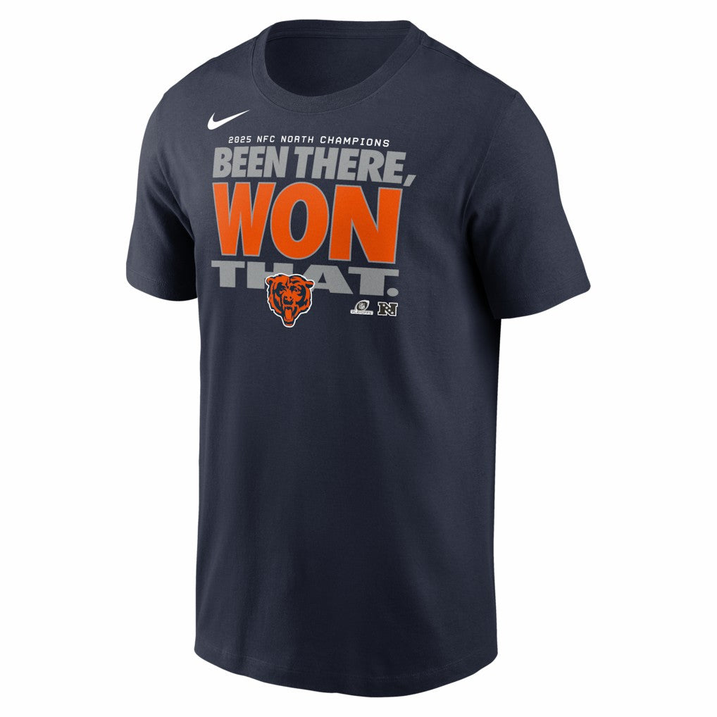Chicago Bears 2025 NFC North Division Champions Locker Room Trophy Collection T-Shirt Navy | Nike for Sale