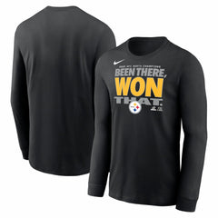 Pittsburgh Steelers 2025 AFC North Division Champions Locker Room Trophy Collection Long Sleeve T-Shirt Black | Nike for Sale
