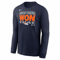 Denver Broncos 2025 AFC West Division Champions Locker Room Trophy Collection Long Sleeve T-Shirt Navy | Nike for Sale