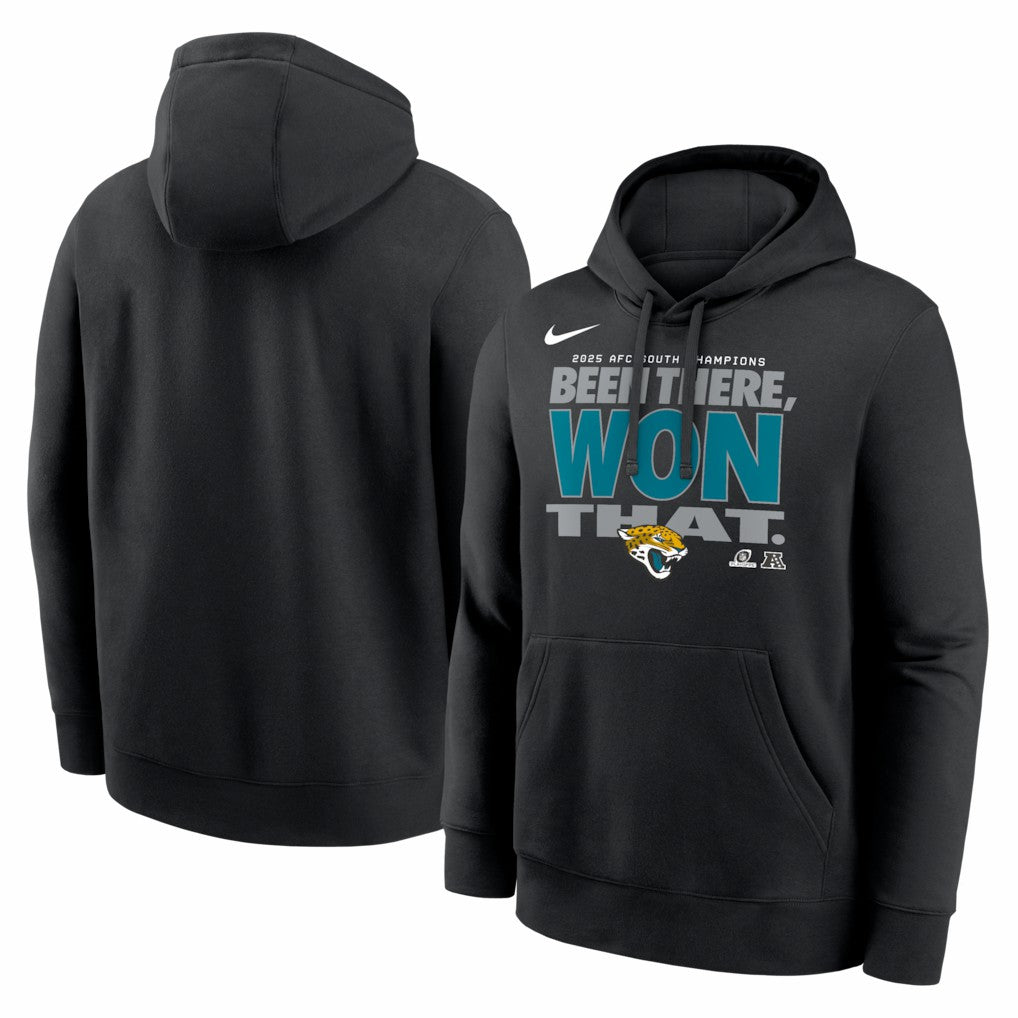 Jacksonville Jaguars 2025 AFC South Division Champions Locker Room Trophy Collection Hoodie Black | Nike for Sale