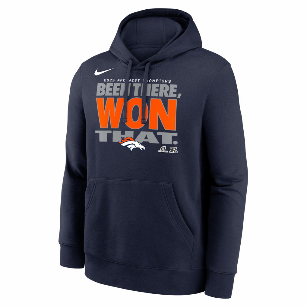Denver Broncos 2025 AFC West Division Champions Locker Room Trophy Collection Hoodie Navy | Nike for Sale