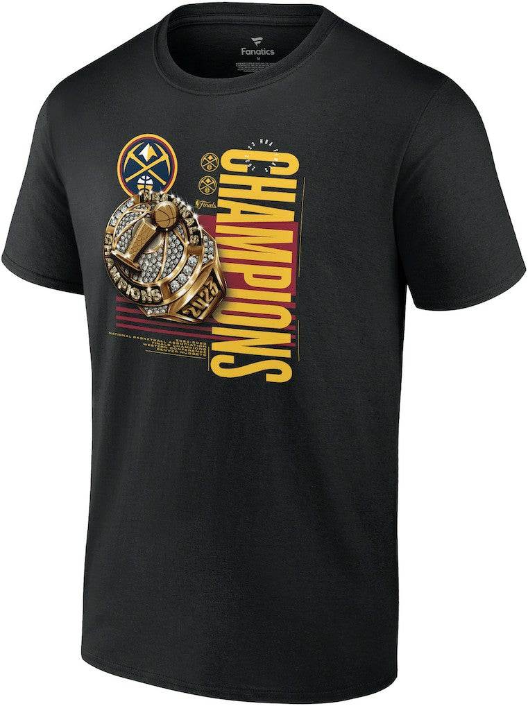 Denver Nuggets 2023 NBA Finals Champions Slam Bling Ring T-Shirt Black - NBA