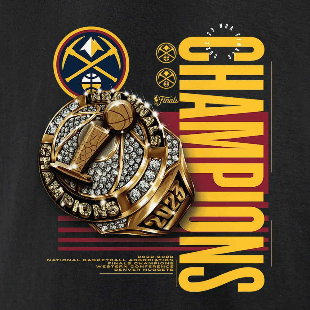 Denver Nuggets 2023 NBA Finals Champions Slam Bling Ring T-Shirt Black - NBA