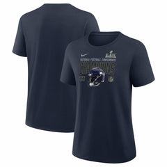 Seattle Seahawks Women's 2025 NFC Champions Helmet T-Shirt College Navy | Nike for Sale