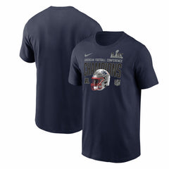 New England Patriots 2025 AFC Champions Glory Shield T-Shirt Navy | Nike for Sale