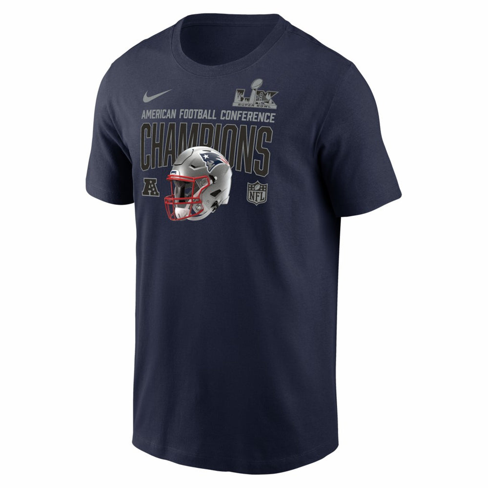 New England Patriots 2025 AFC Champions Glory Shield T-Shirt Navy | Nike for Sale