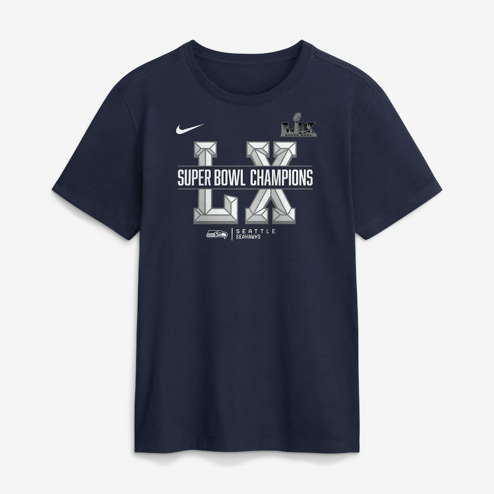 Seattle Seahawks Super Bowl LX Champions Sacrifice T-Shirt College Navy | Nike for Sale