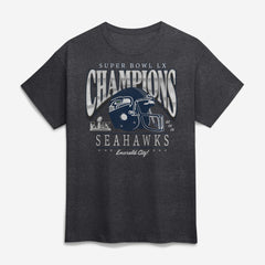 Seattle Seahawks Super Bowl LX Champions Prestigious Run T-Shirt Heather Charcoal | Fanatics