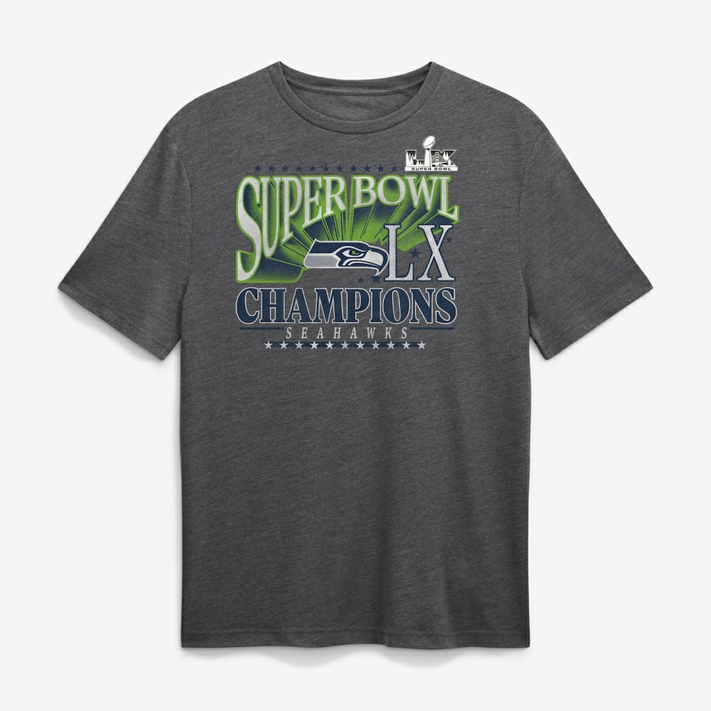 Seattle Seahawks Super Bowl LX Champions Top Dogs Tri-Blend T-Shirt Heather Charcoal | Fanatics