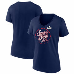 New England Patriots Women's Super Bowl LX Cheer Section V-Neck T-Shirt Navy | Fanatics