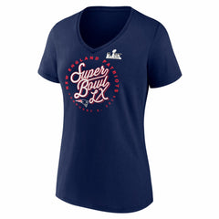 New England Patriots Women's Super Bowl LX Cheer Section V-Neck T-Shirt Navy | Fanatics