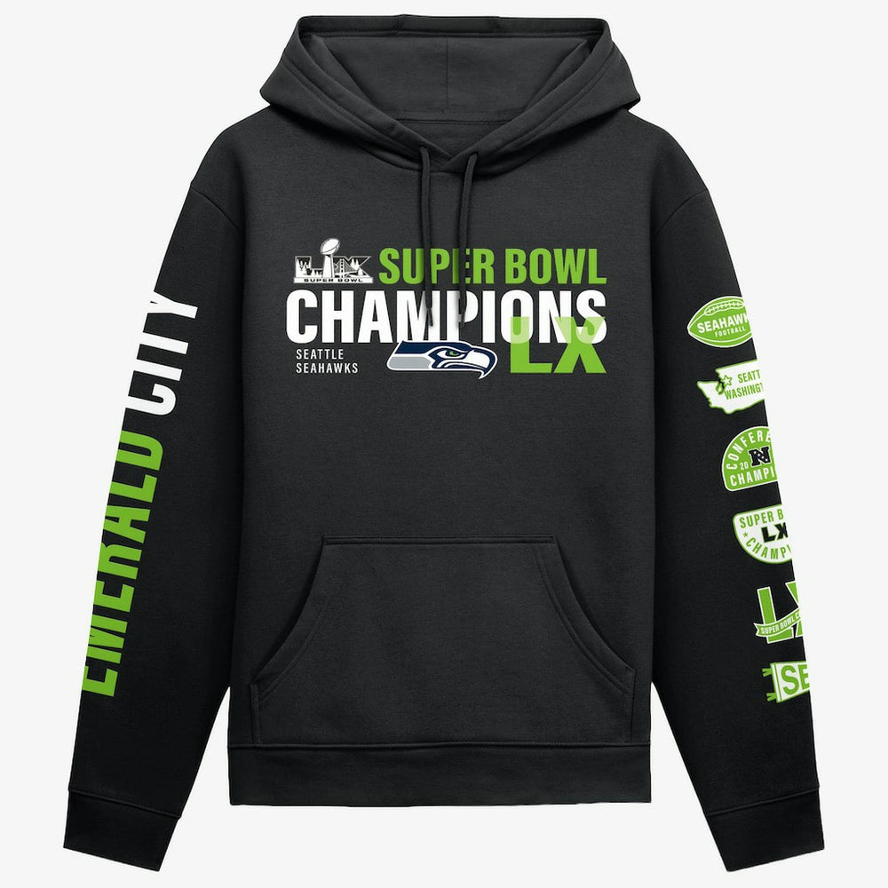 Seattle Seahawks Super Bowl LX Champions Four-Piece Hoodie Black | Fanatics