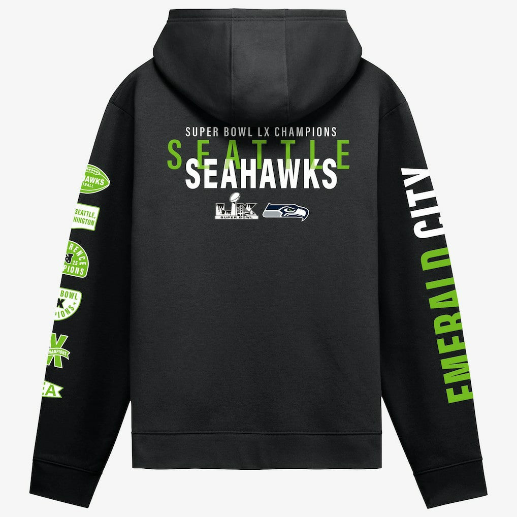 Seattle Seahawks Super Bowl LX Champions Four-Piece Hoodie Black | Fanatics