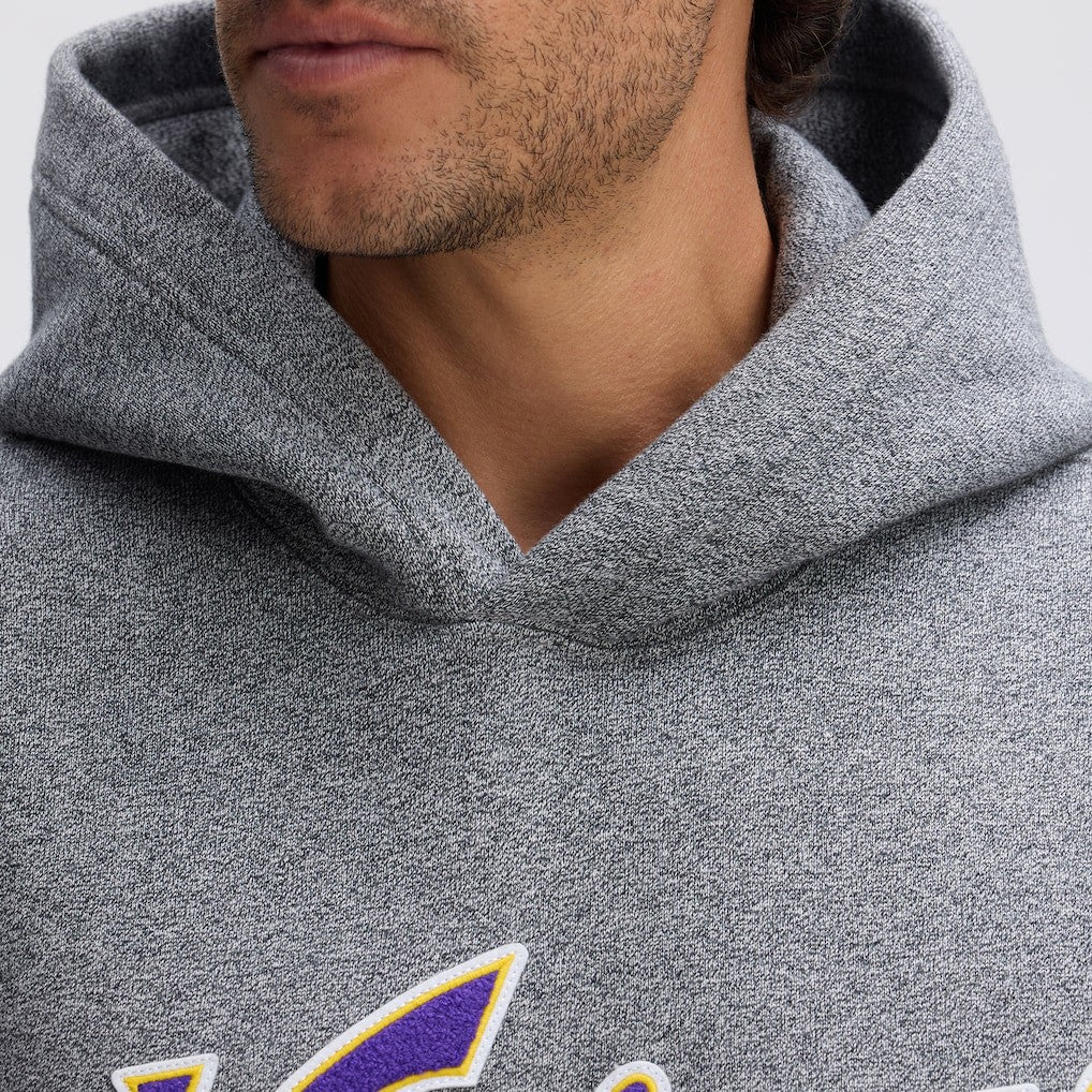 Minnesota Vikings IconicFleece Tipped Hoodie Athletic Heather Gray | Fanatics