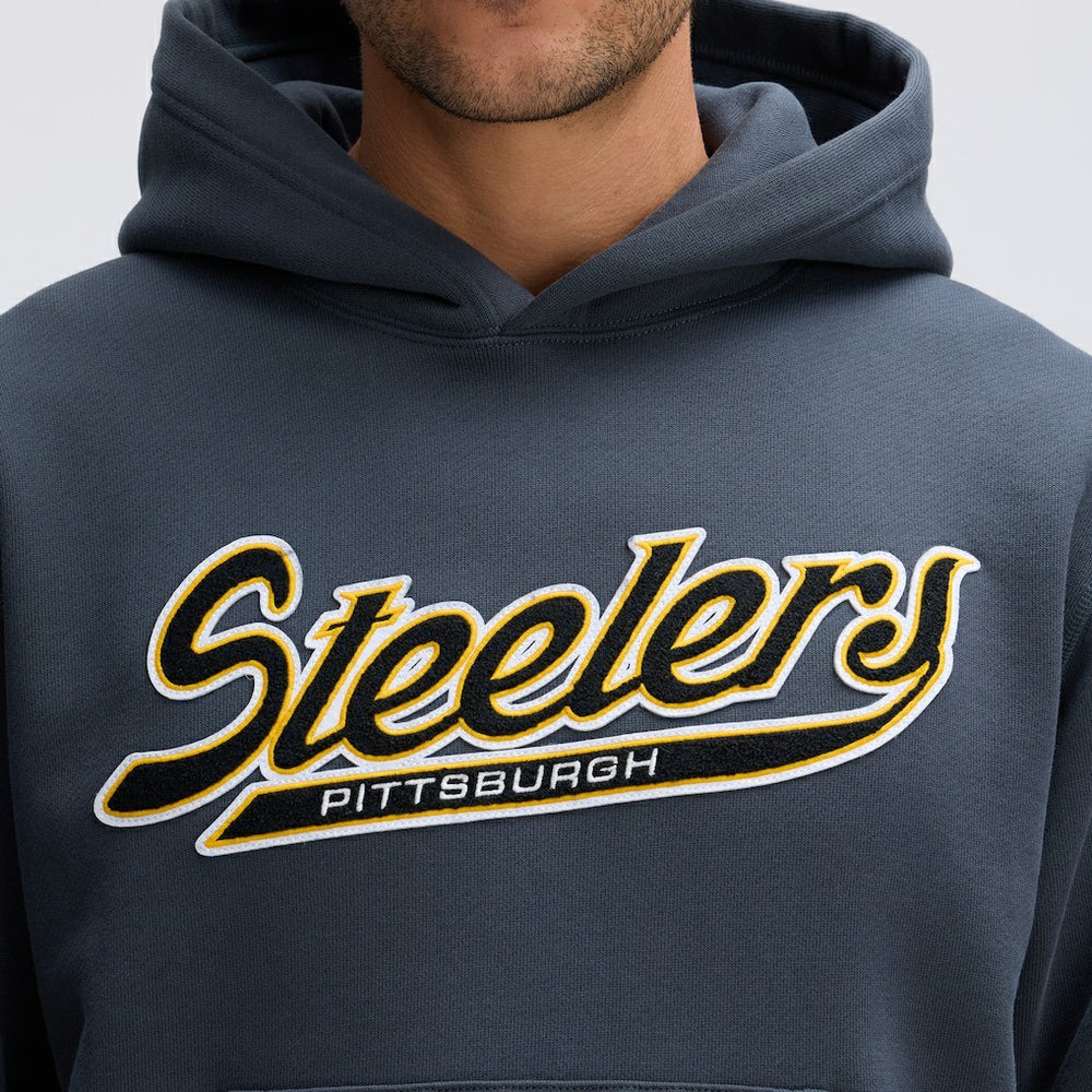 Pittsburgh Steelers IconicFleece Tipped Hoodie Charcoal | Fanatics