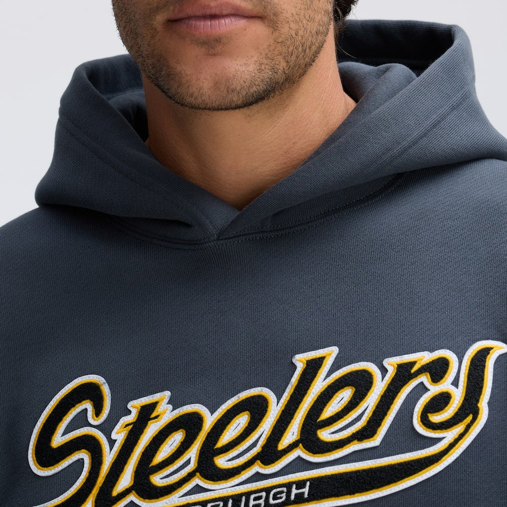 Pittsburgh Steelers IconicFleece Tipped Hoodie Charcoal | Fanatics