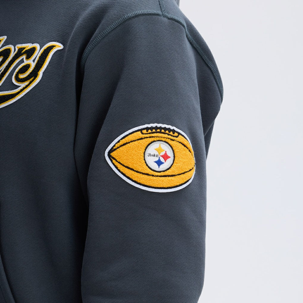 Pittsburgh Steelers IconicFleece Tipped Hoodie Charcoal | Fanatics