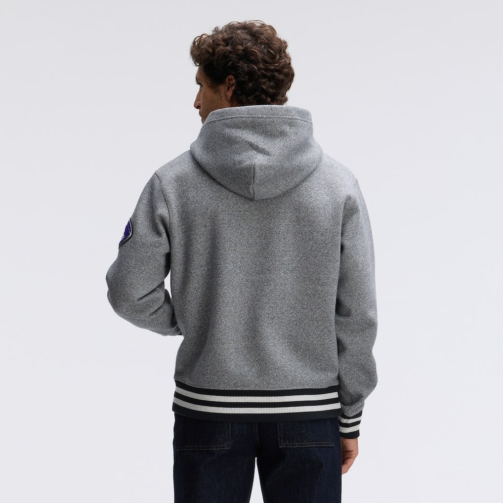 Baltimore Ravens IconicFleece Tipped Hoodie Athletic Heather Gray | Fanatics