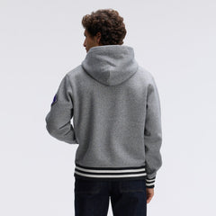 Baltimore Ravens IconicFleece Tipped Hoodie Athletic Heather Gray | Fanatics