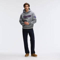 Baltimore Ravens IconicFleece Tipped Hoodie Athletic Heather Gray | Fanatics