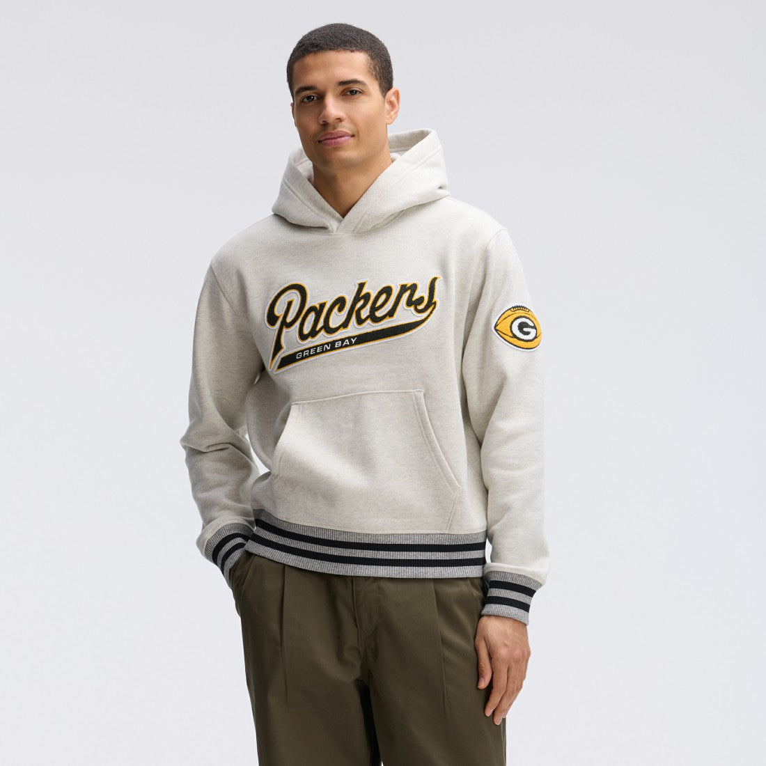 Green Bay Packers IconicFleece Tipped Hoodie Oatmeal | Fanatics
