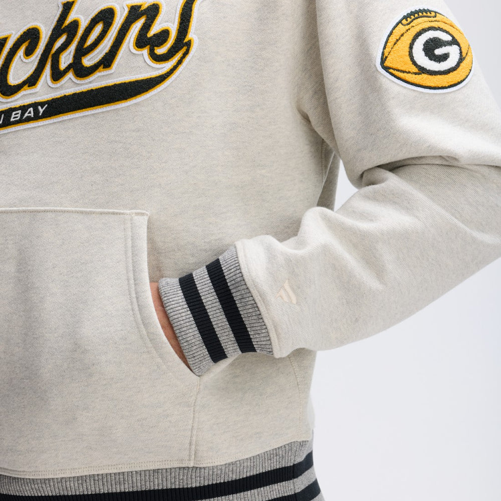 Green Bay Packers IconicFleece Tipped Hoodie Oatmeal | Fanatics