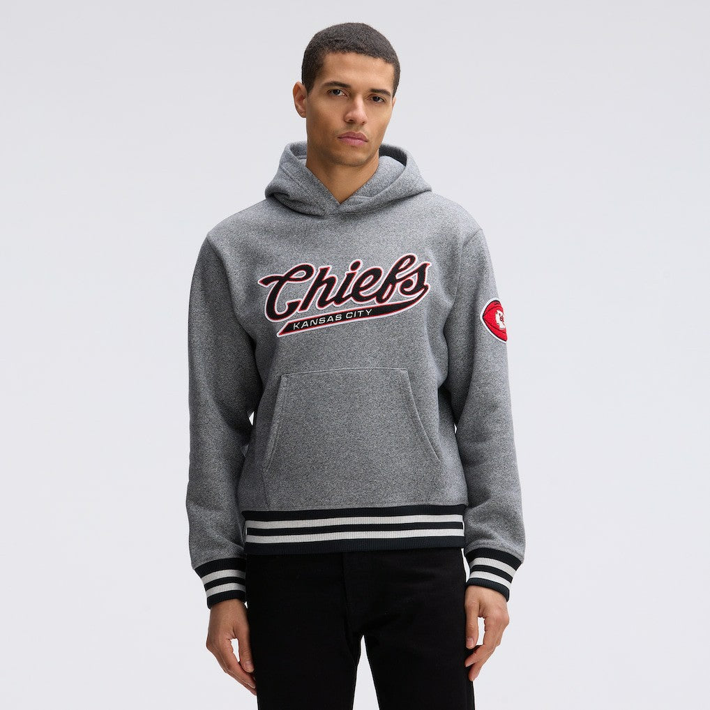 Kansas City Chiefs IconicFleece Tipped Hoodie Athletic Heather Gray | Fanatics