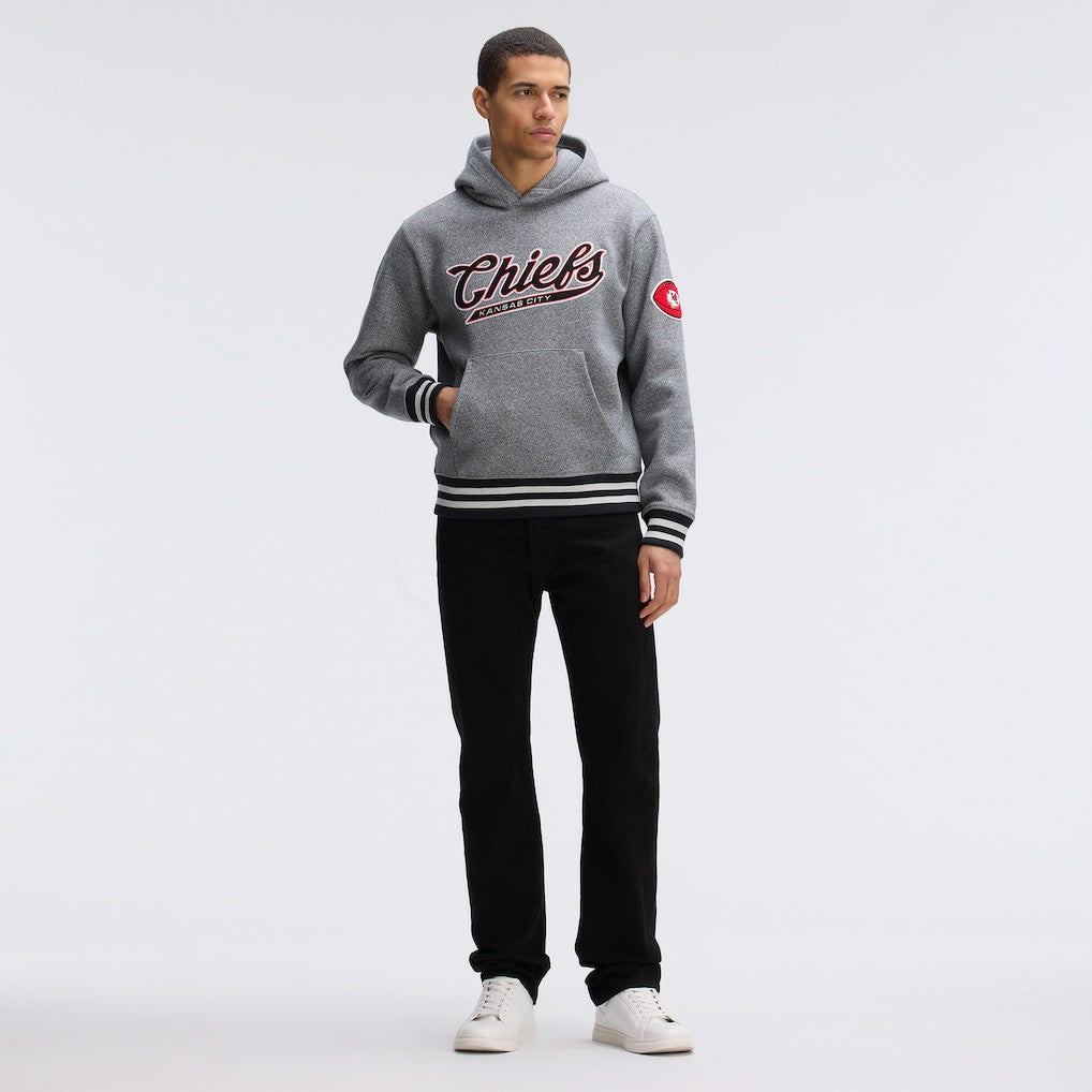 Kansas City Chiefs IconicFleece Tipped Hoodie Athletic Heather Gray | Fanatics
