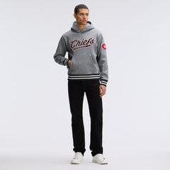Kansas City Chiefs IconicFleece Tipped Hoodie Athletic Heather Gray | Fanatics