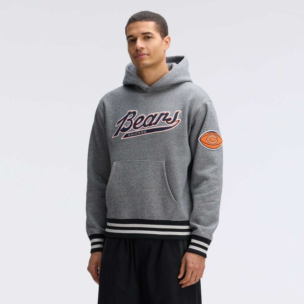 Chicago Bears IconicFleece Tipped Hoodie Athletic Heather Gray | Fanatics