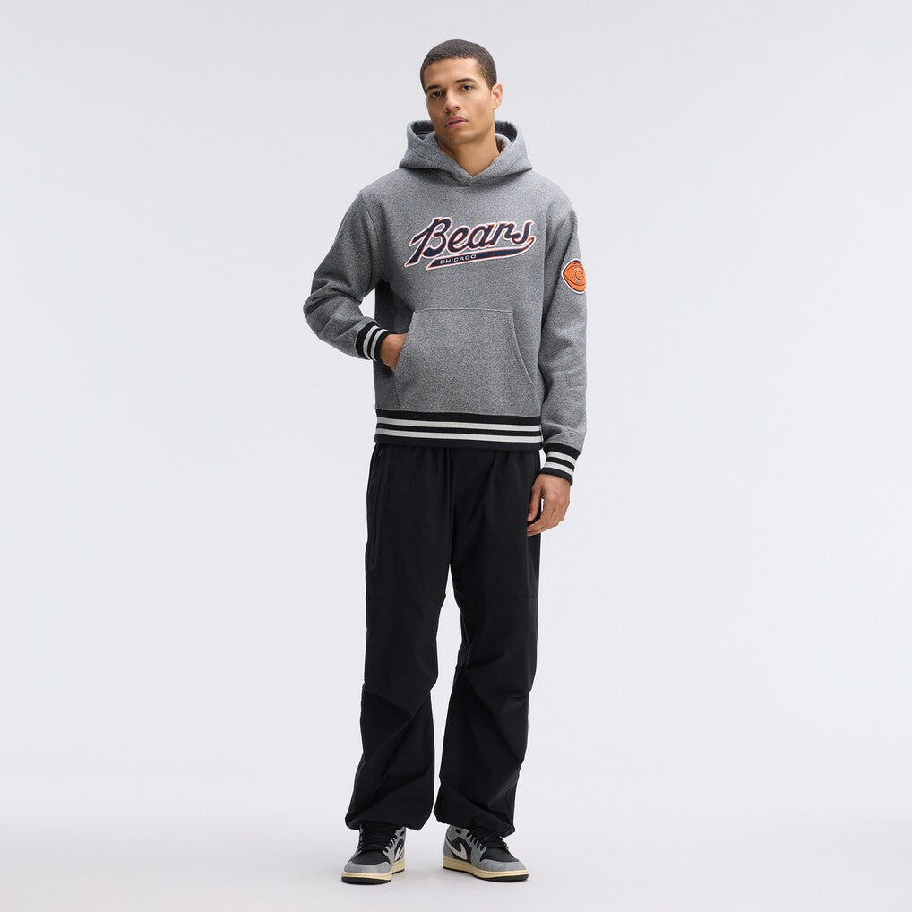 Chicago Bears IconicFleece Tipped Hoodie Athletic Heather Gray | Fanatics