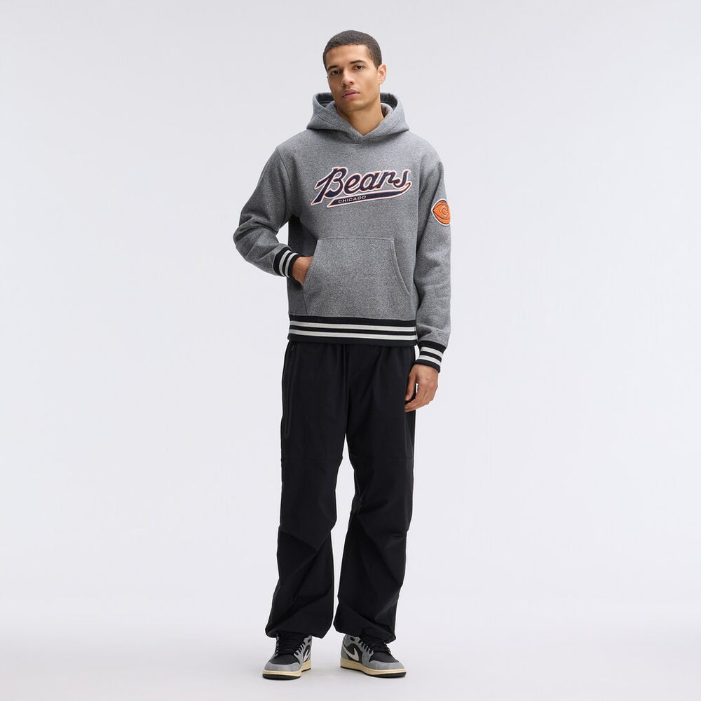 Chicago Bears IconicFleece Tipped Hoodie Athletic Heather Gray | Fanatics