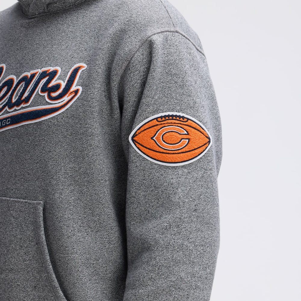 Chicago Bears IconicFleece Tipped Hoodie Athletic Heather Gray | Fanatics