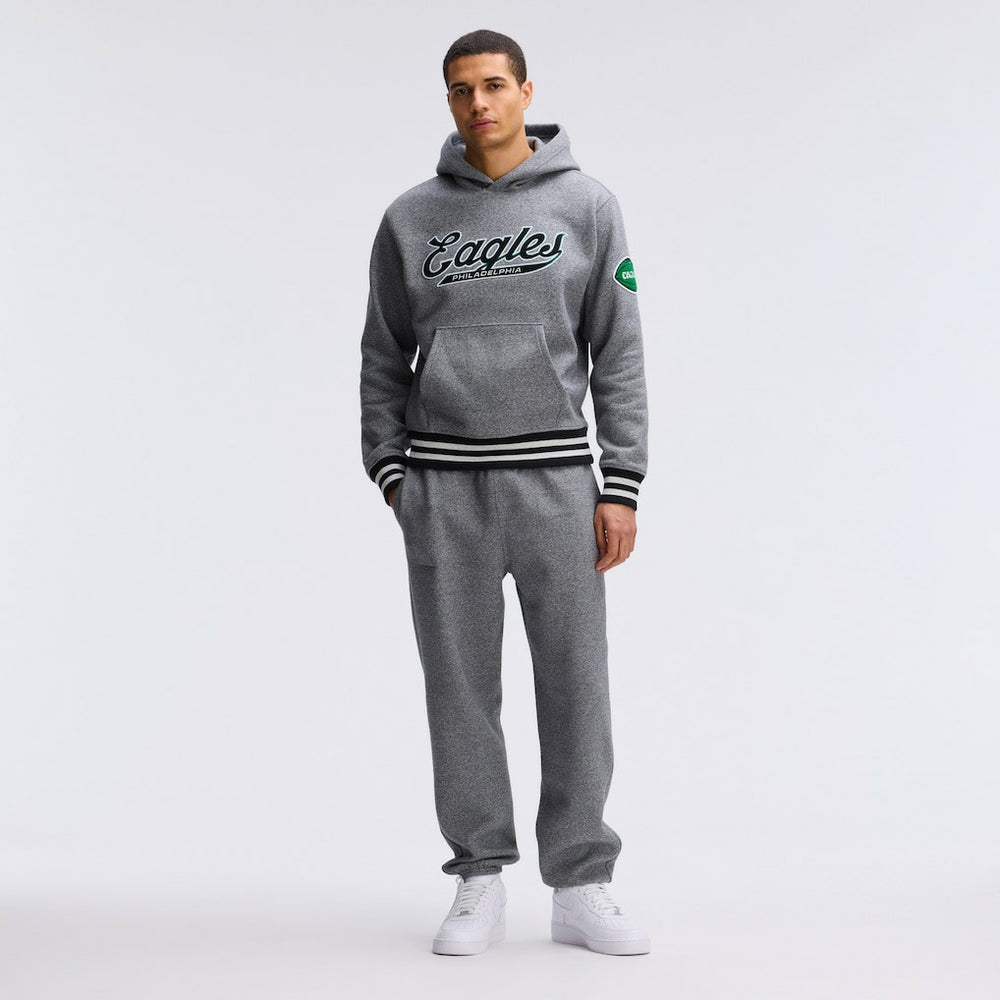 Philadelphia Eagles IconicFleece Tipped Hoodie Athletic Heather Gray | Fanatics