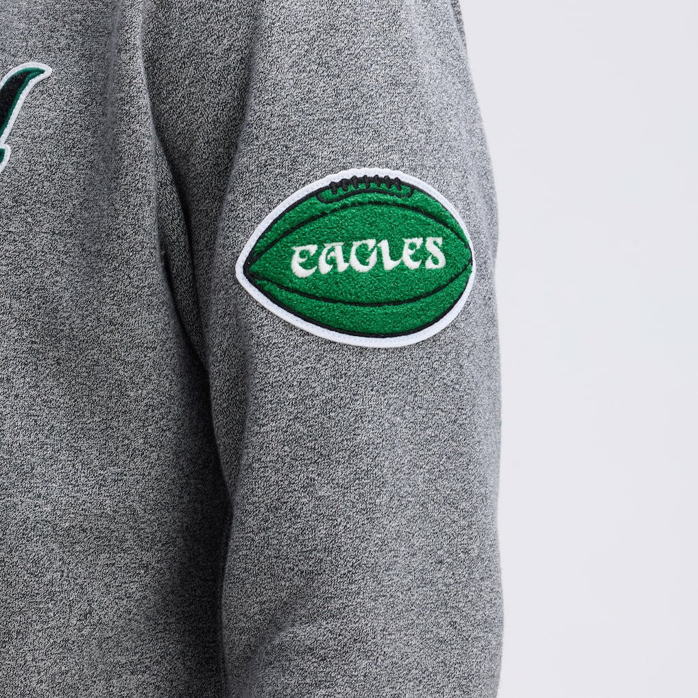 Philadelphia Eagles IconicFleece Tipped Hoodie Athletic Heather Gray | Fanatics