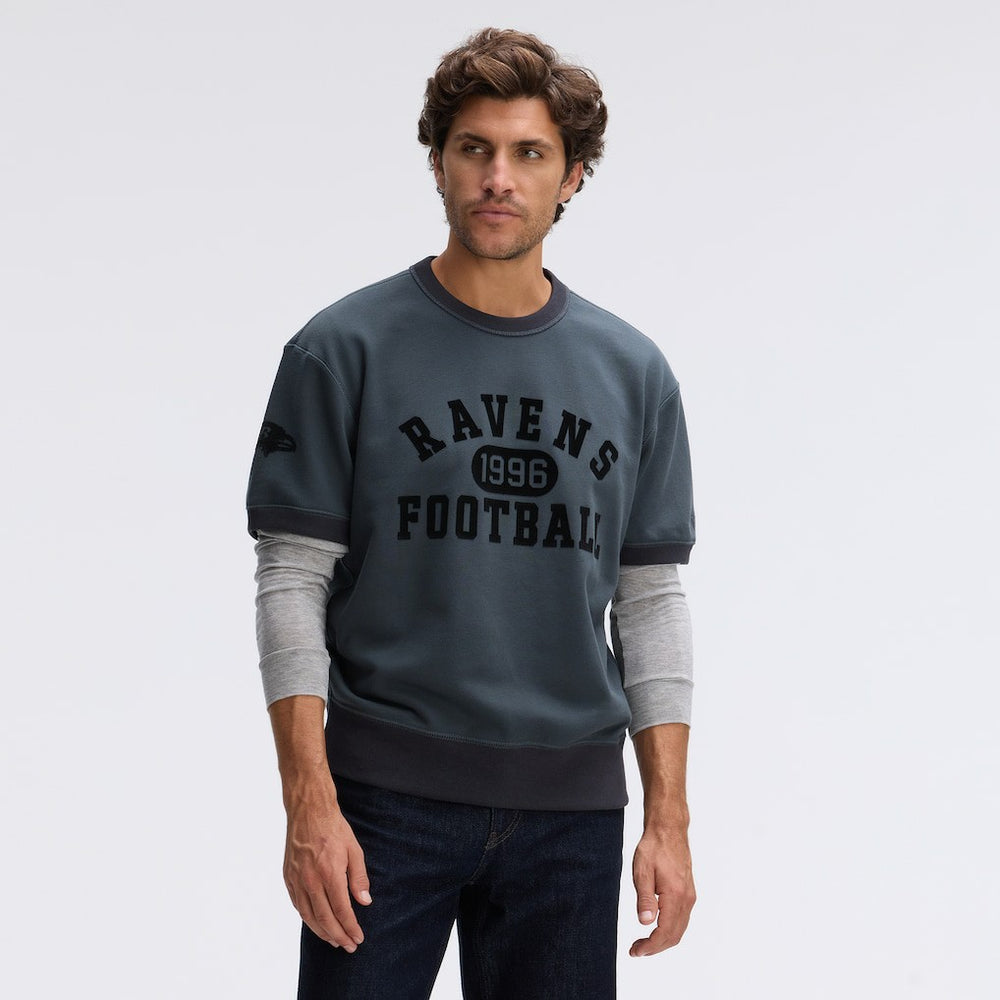 Baltimore Ravens IconicFleece Short Sleeve Sweatshirt Charcoal | Fanatics